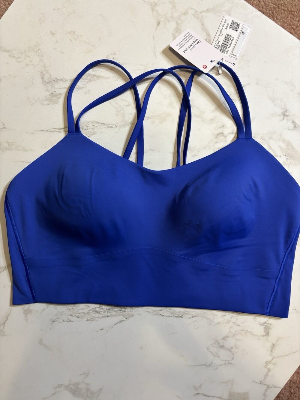lululemon Crossback Sports Bra High Support Pullover Beach Ball Blue B/C Cup
